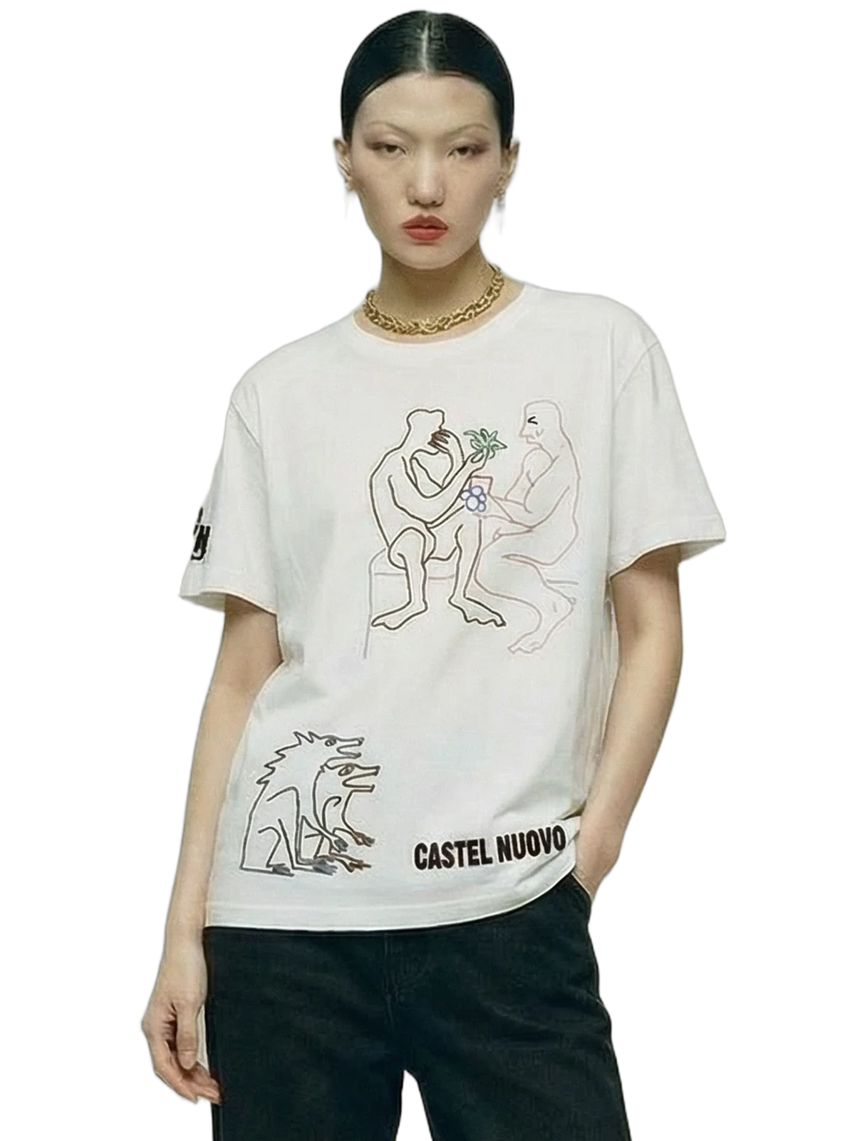 Totem Tee in white, women's cut