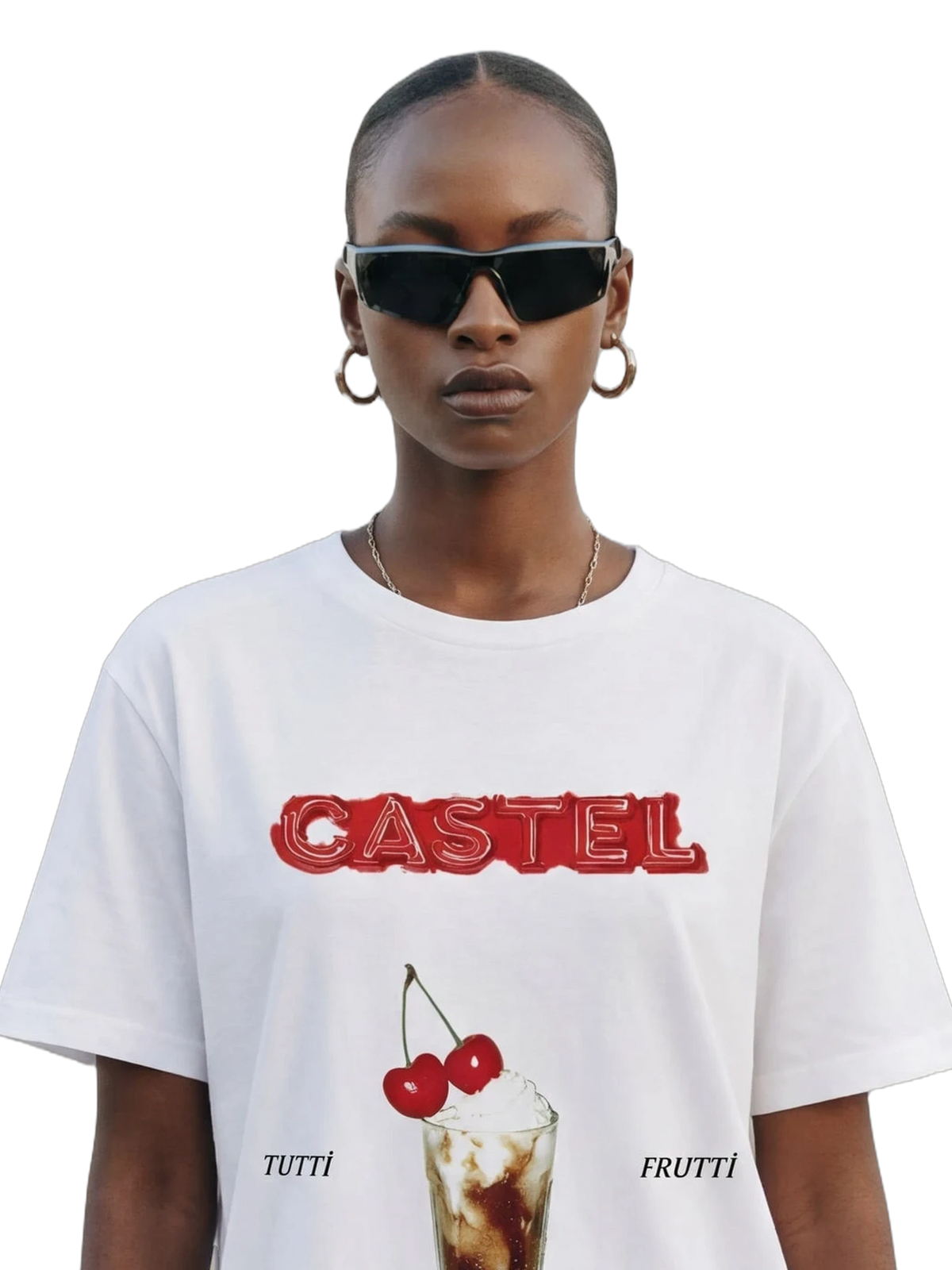 Tutti Frutti Tee in white, women's cut