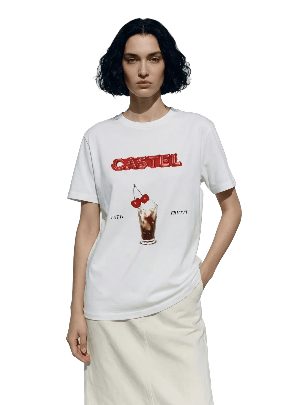 Tutti Frutti Tee in white, women's cut