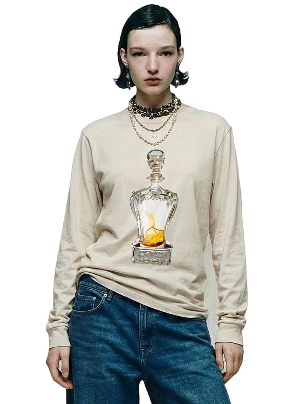 Veleno Longsleeve in natural, women's cut