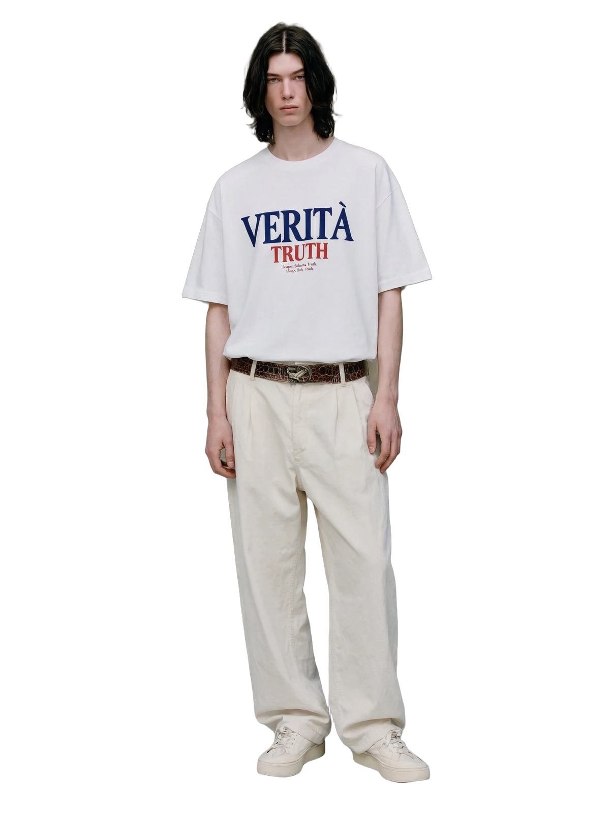 Verita Tee in white, men's cut
