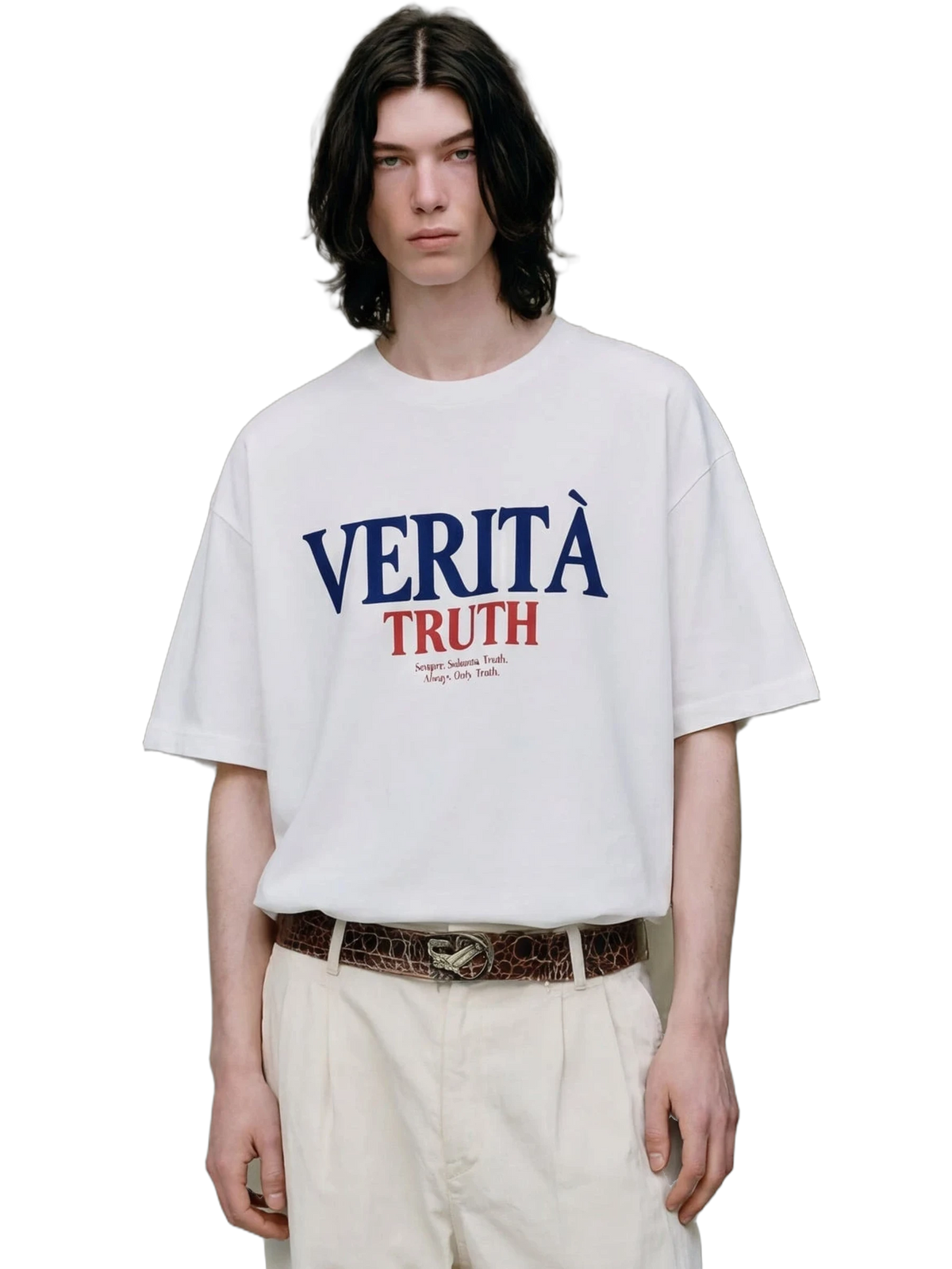 Verita Tee in white, men's cut