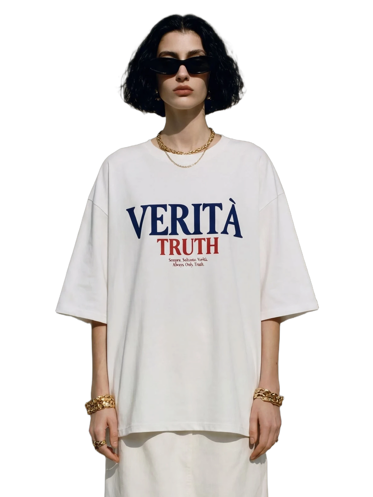 Verita Tee in white, women's cut