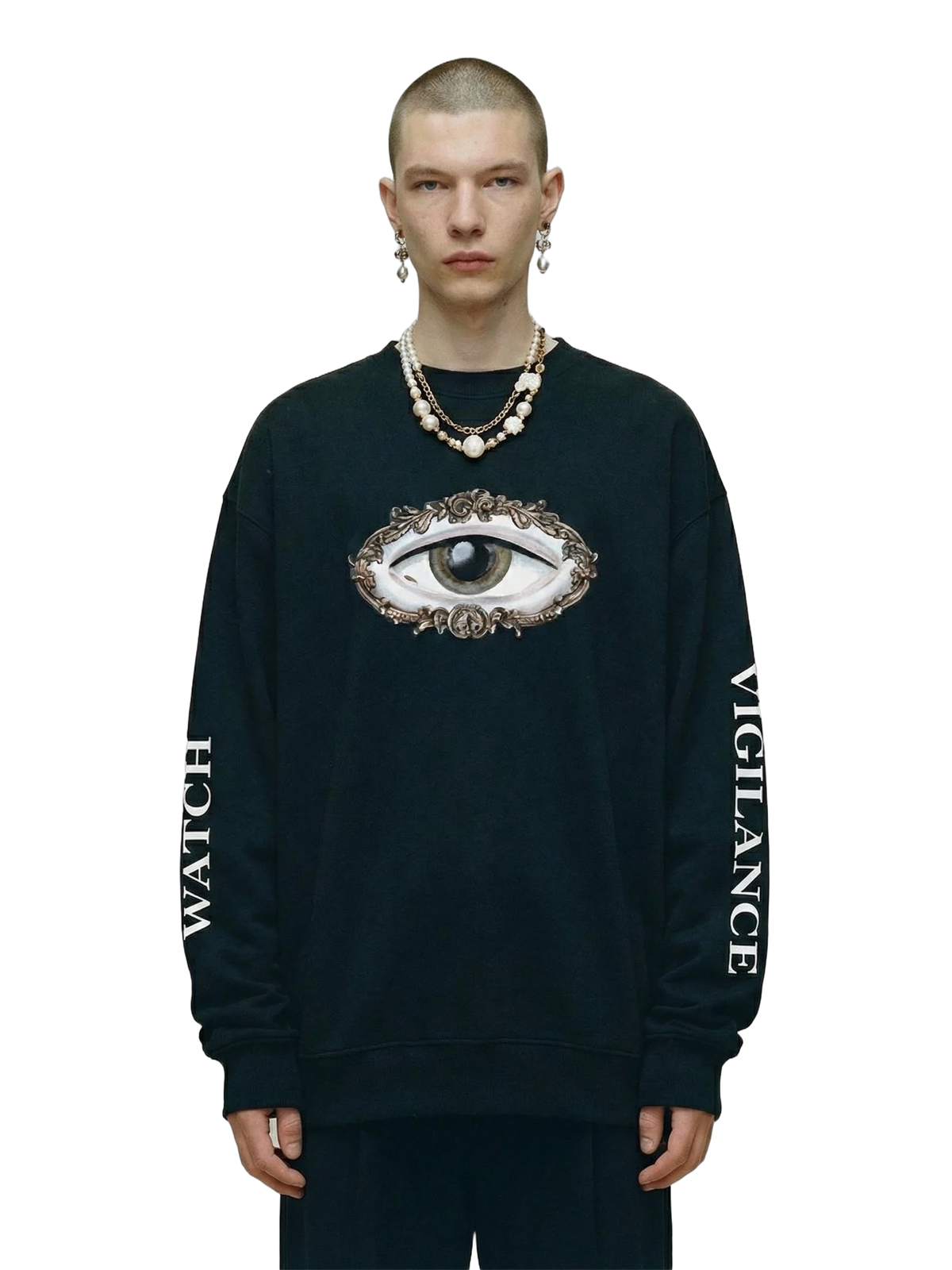 Vigilans Crewneck in black, men's cut