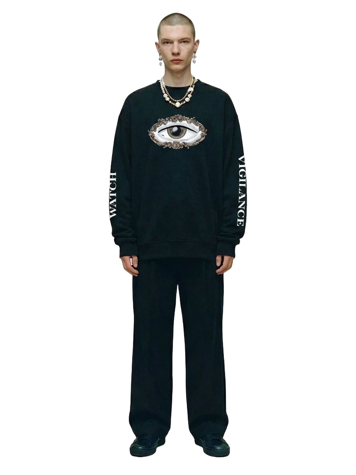 Vigilans Crewneck in black, men's cut