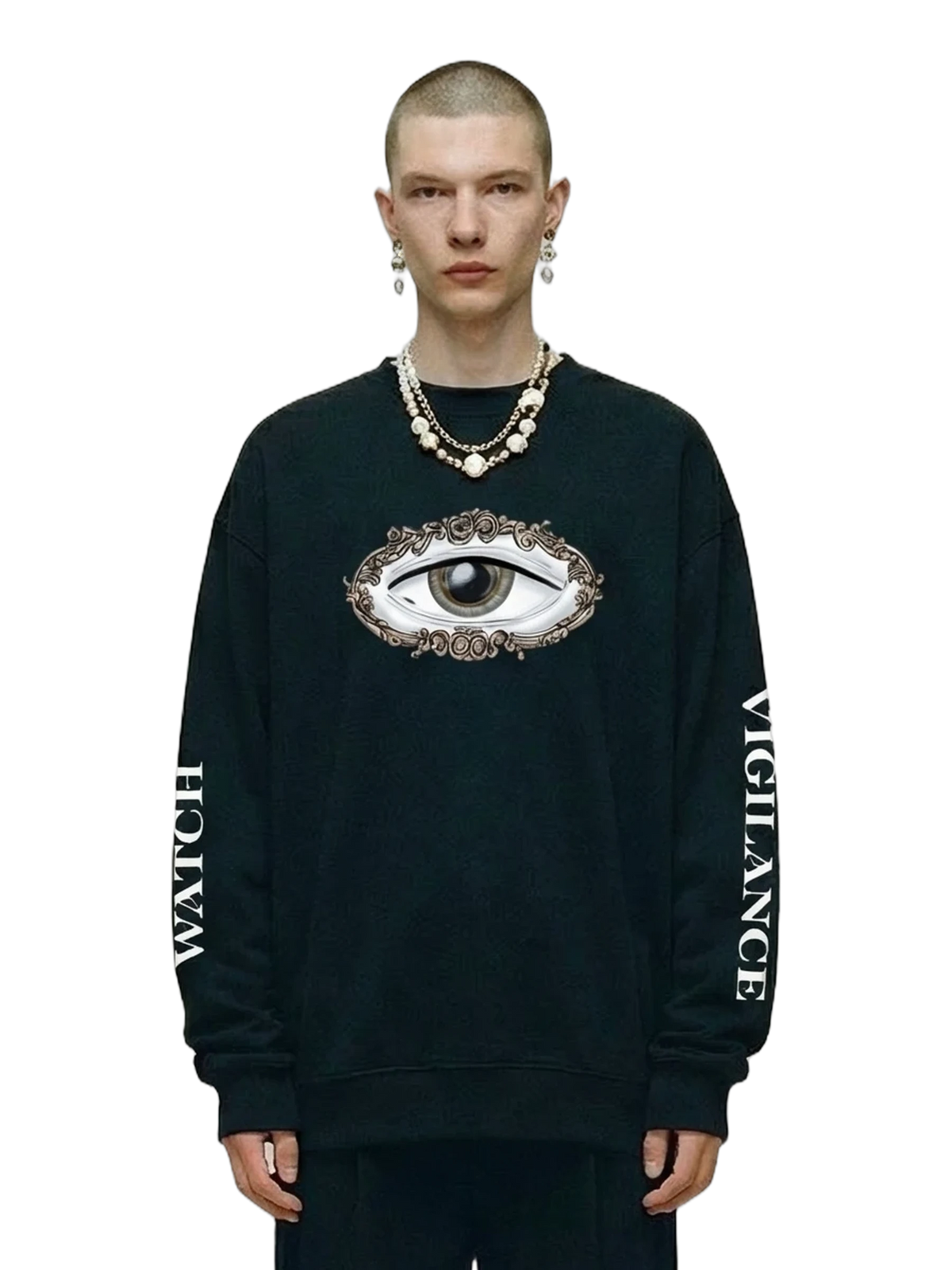 Vigilans Crewneck in black, men's cut
