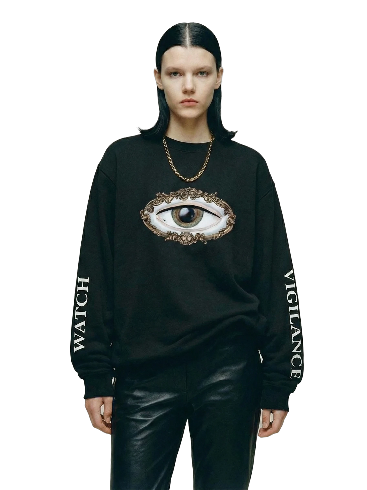 Vigilans Crewneck in black, women's cut