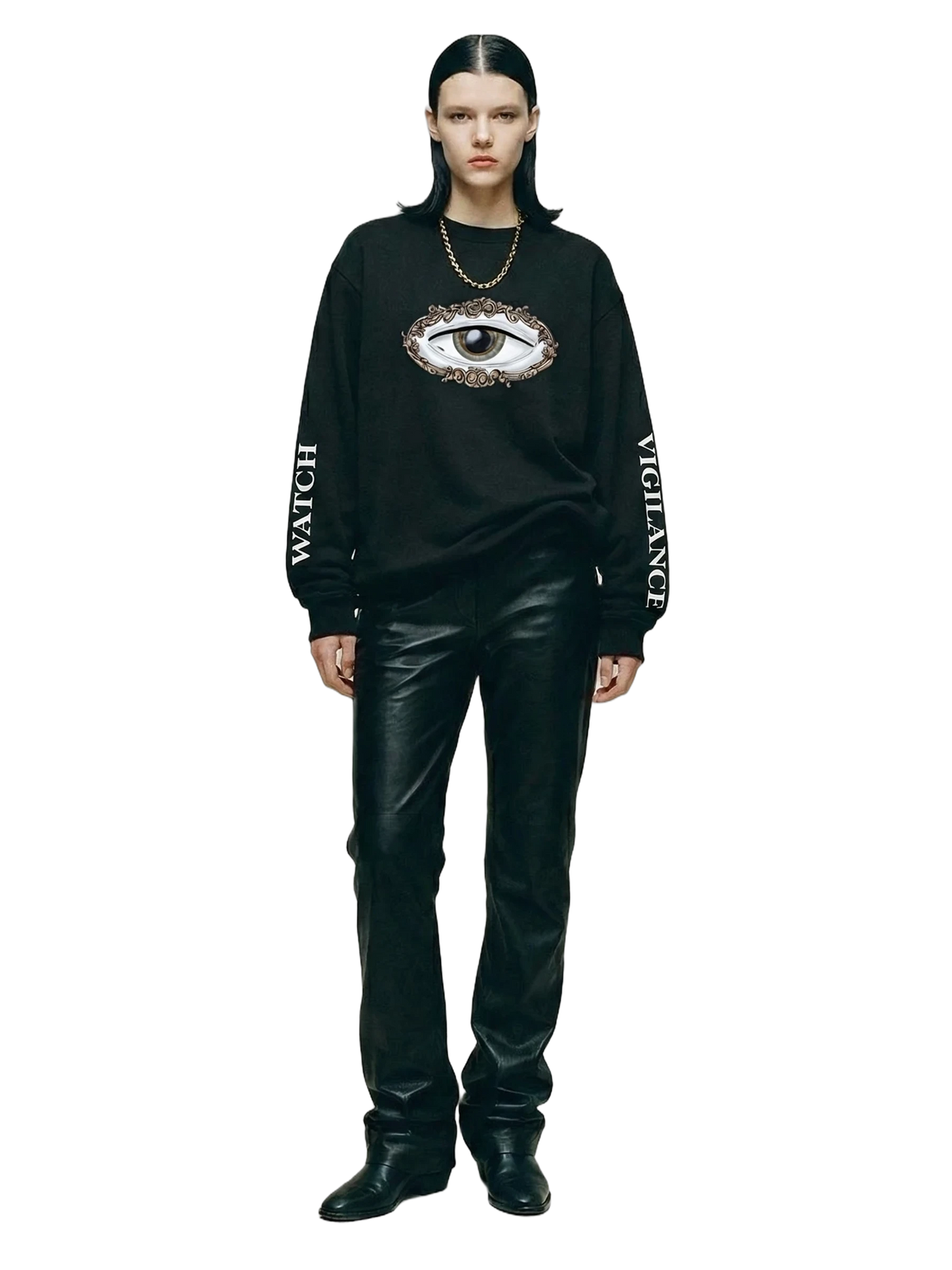 Vigilans Crewneck in black, women's cut