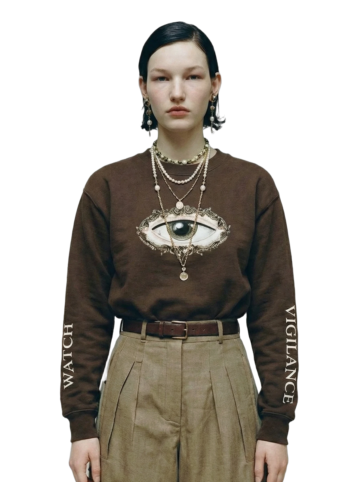Vigilans Crewneck in brown, women's cut