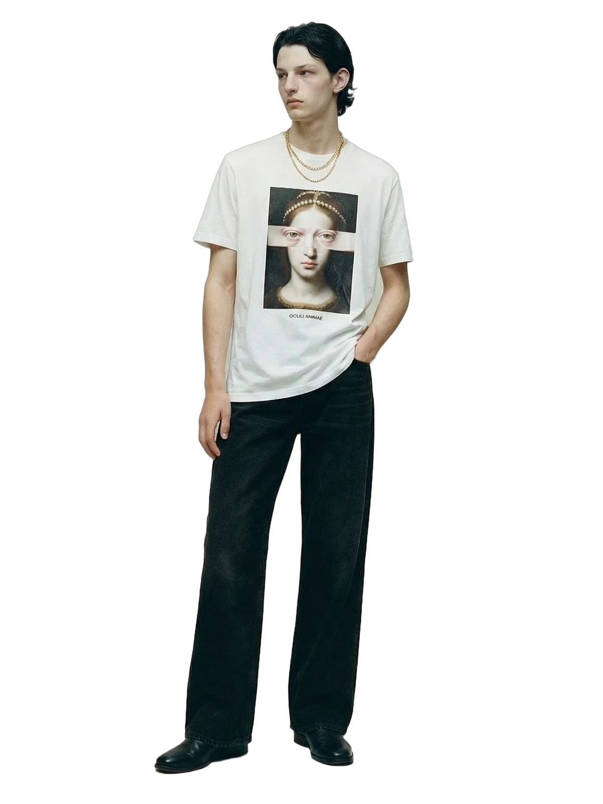 Vultus Tee in white, men's cut
