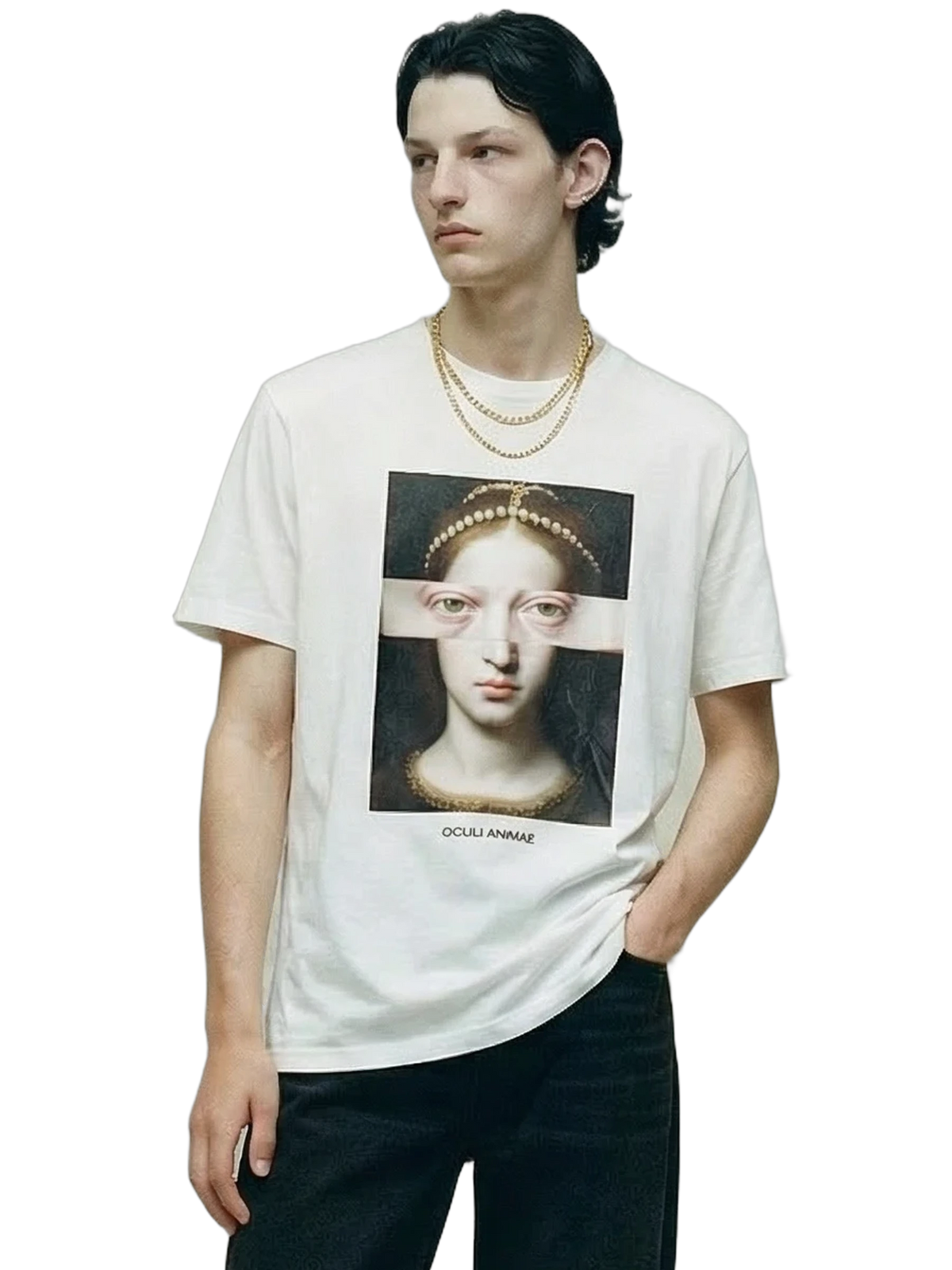 Vultus Tee in white, men's cut