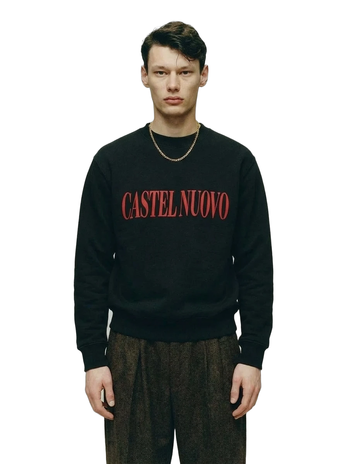 Widescreen Logo Crewneck in black, men's cut