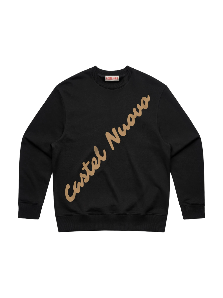Diagonal Script Crewneck
