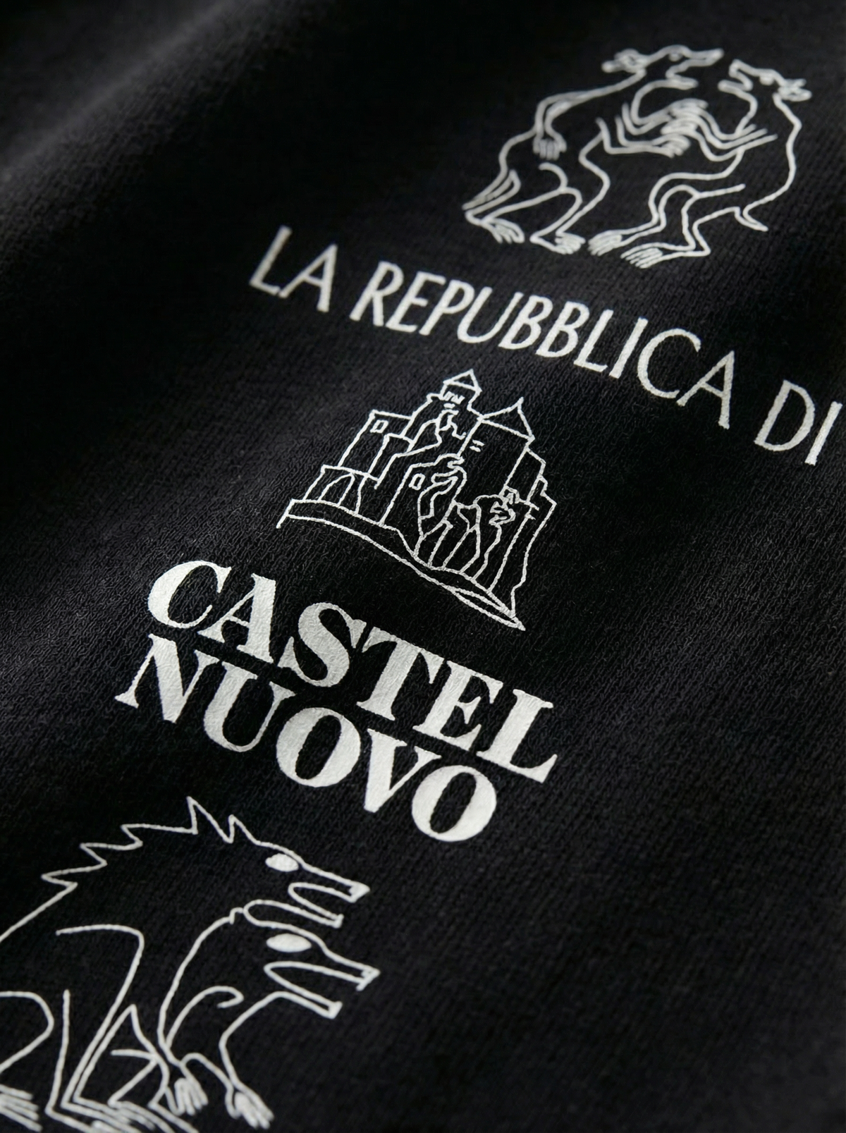 Repubblica Longsleeve in black, print detail