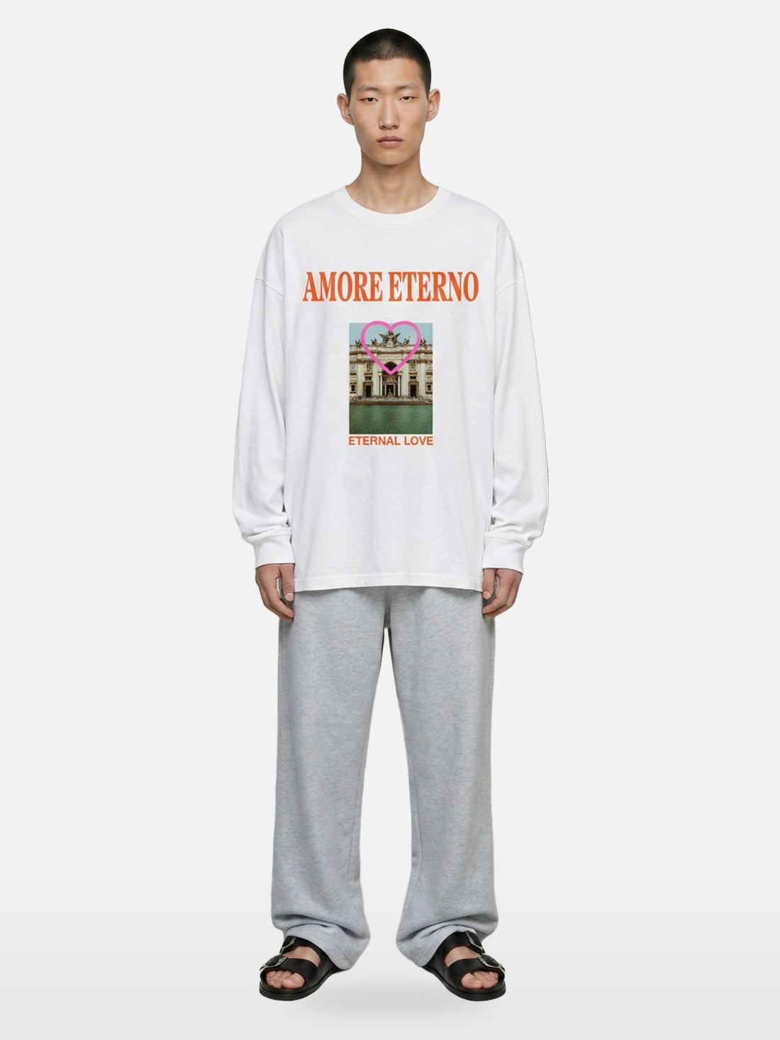 Eternity Club Long Sleeve in white, men's cut