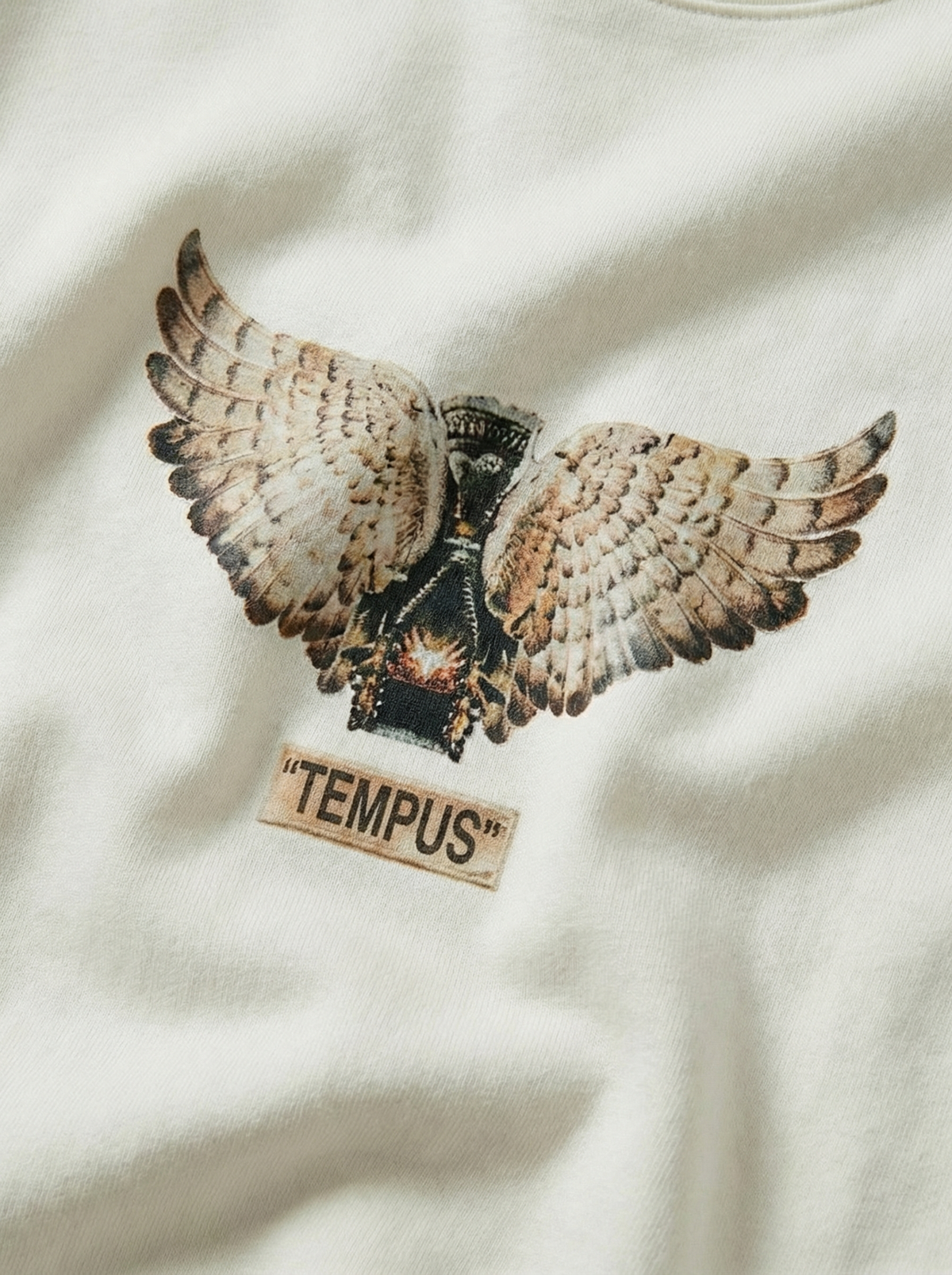 Tempus Crewneck in white, women's cut