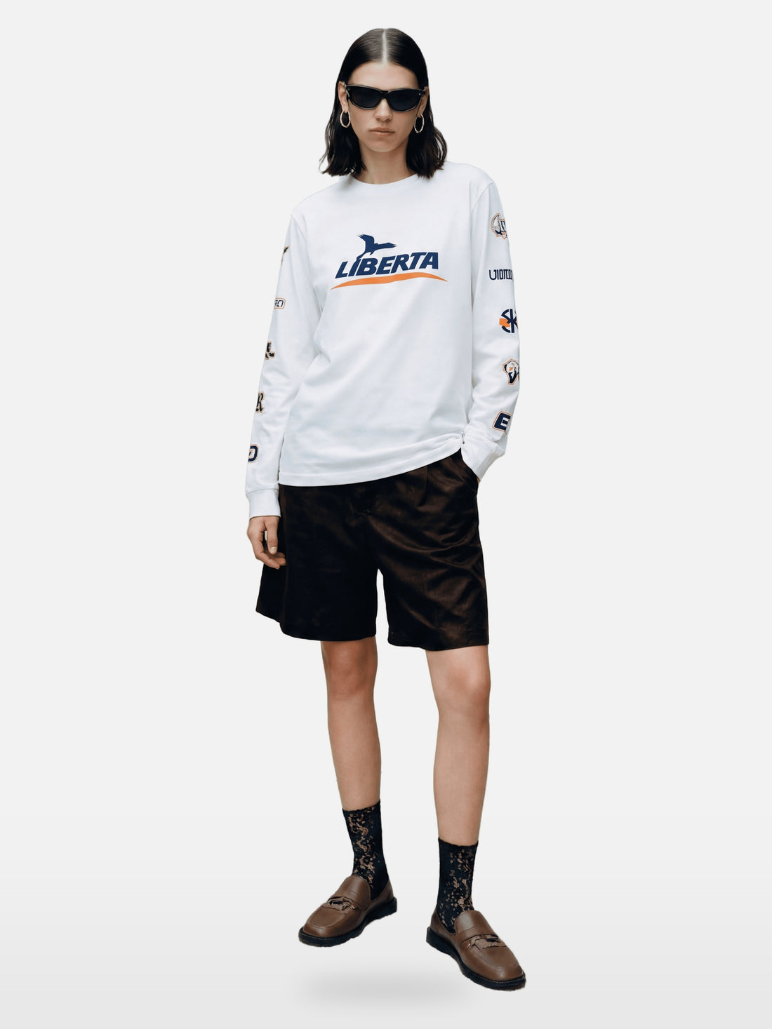 Liberta Long Sleeve in white, women's cut