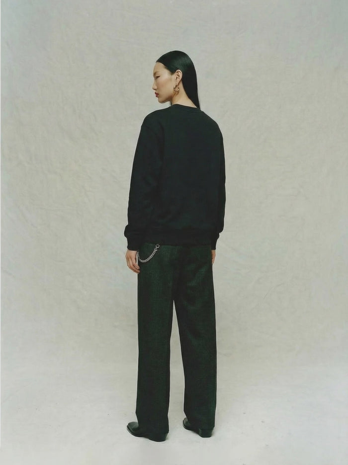 Diagonal Script Crewneck